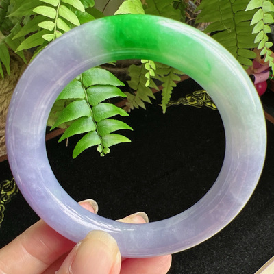 圆条54圈口缅甸天然A货老坑种玉镯平洲翡翠手镯精选编号099D0322E