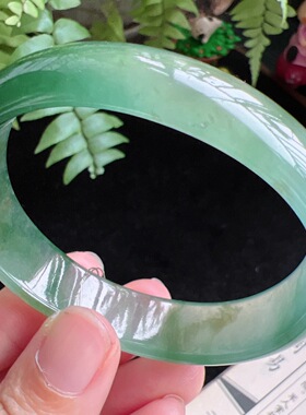 贵妃57圈口缅甸天然A货老坑种玉镯平洲翡翠手镯精选编号059D0415E