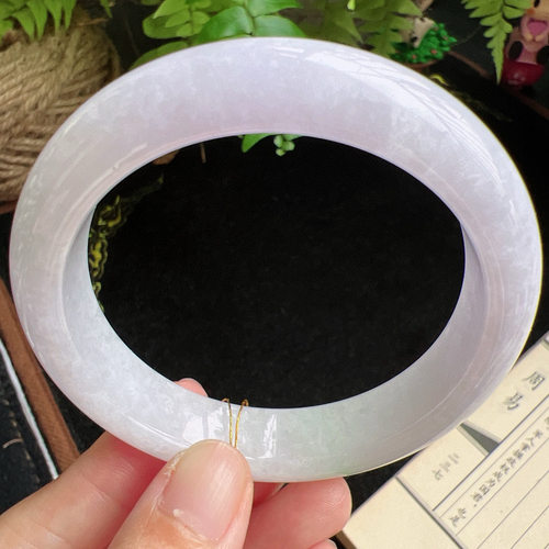 58圈口缅甸天然A货老坑种玉镯平洲翡翠手镯精选编号086D0406E