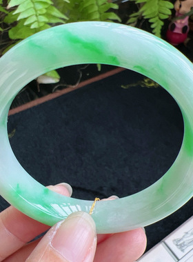 正圈54圈口缅甸天然A货老坑种翡翠手镯玉镯子平洲直供086D0128