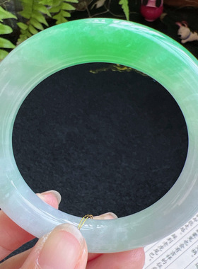 圆条54圈口缅甸天然A货老坑种翡翠手镯玉镯子平洲直供099D0128