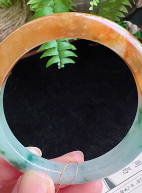 圆条54圈口缅甸天然A货老坑种玉镯平洲翡翠手镯精选编号059D0422E