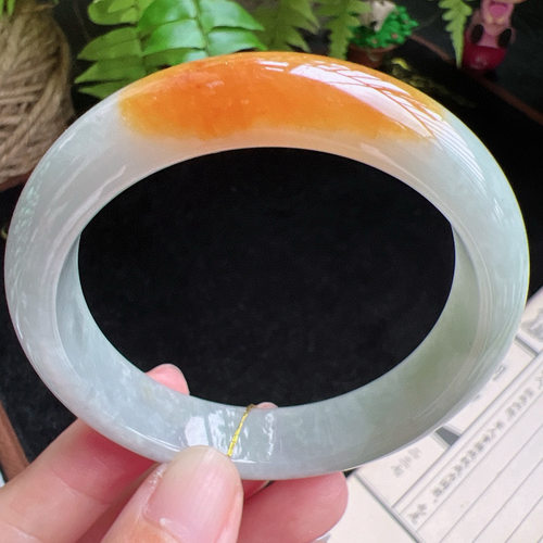 55圈口缅甸天然A货老坑种玉镯平洲翡翠手镯精选编号086D0406E