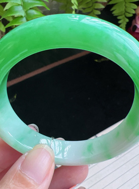 53圈口缅甸天然A货老坑种玉镯平洲翡翠手镯精选编号048D0313E