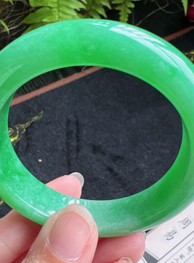 54圈口缅甸天然A货老坑种翡翠手镯玉镯子平洲直供077D0130E