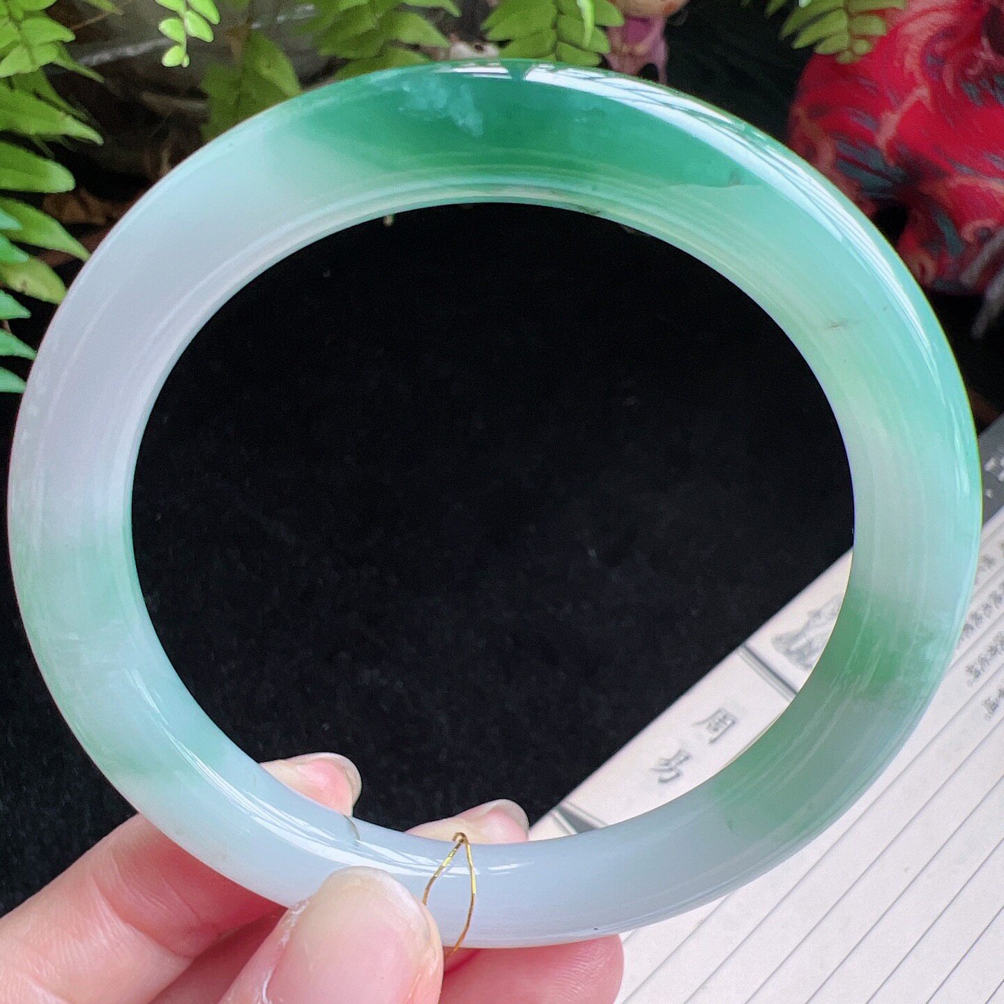 圆条60圈口缅甸天然A货老坑种玉镯平洲翡翠手镯精选编号051D0420E