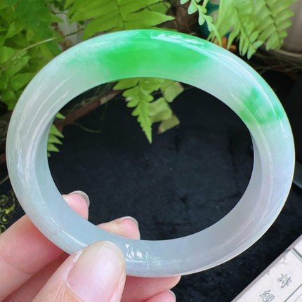 50圈口缅甸天然A货老坑种翡翠手镯玉镯子平洲翡翠手镯精选