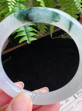 圆条54圈口缅甸天然A货老坑种玉镯平洲翡翠手镯精选编号051D0310E