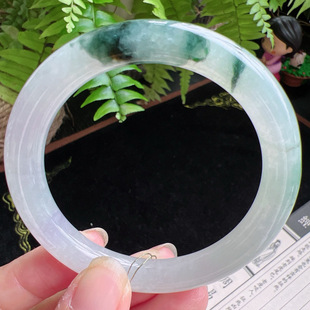 圆条54圈口缅甸天然A货老坑种玉镯平洲翡翠手镯精选编号051D0310E