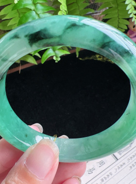 55圈口缅甸天然A货老坑种玉镯平洲翡翠手镯精选编号051D0320E