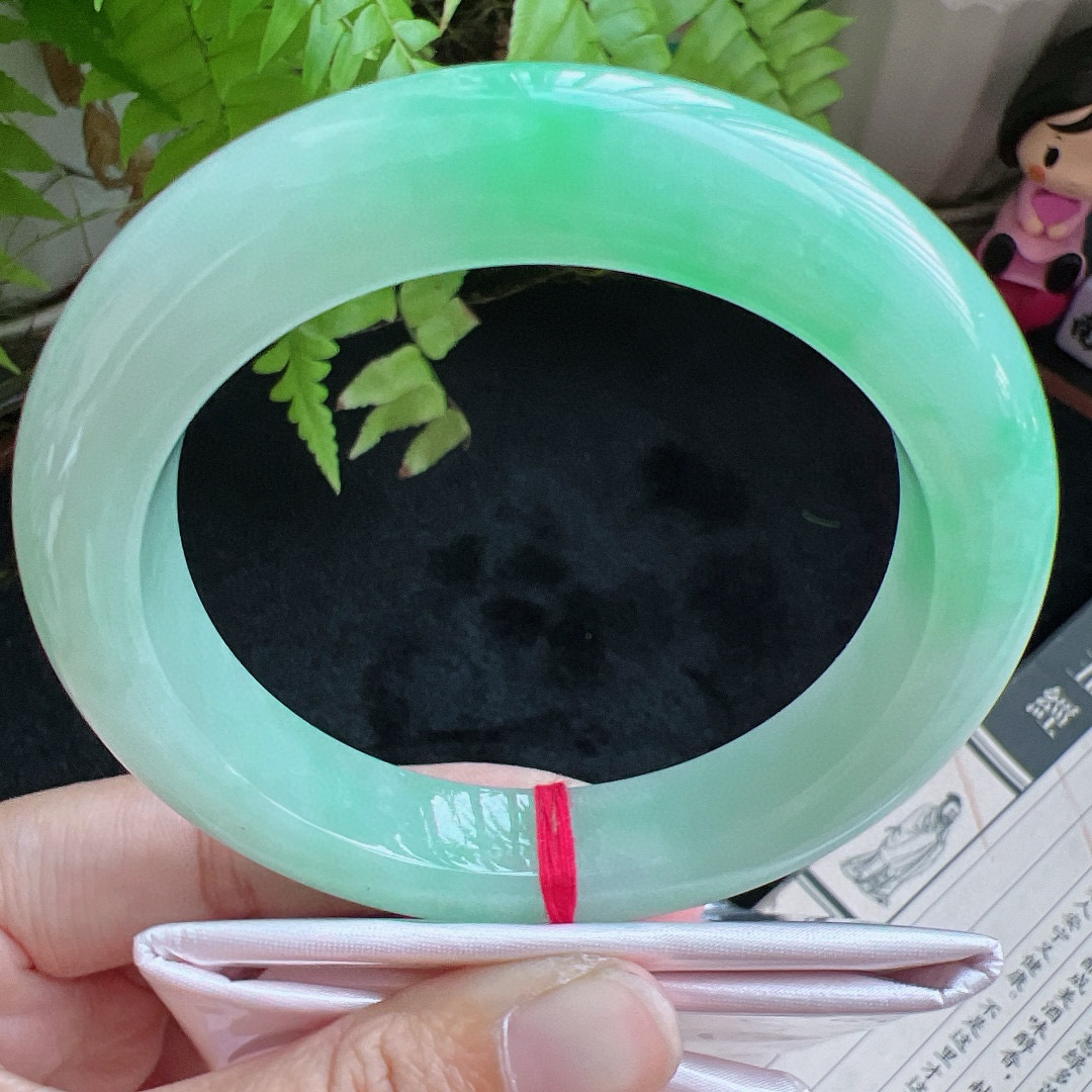 58圈口缅甸天然A货老坑种翡翠手镯玉镯子平洲翡翠手镯精选