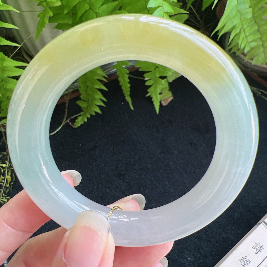 圆条50圈口缅甸天然A货老坑种翡翠手镯玉镯子平洲翡翠手镯精选