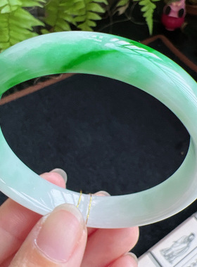 贵妃55圈口缅甸天然A货老坑种翡翠手镯玉镯子平洲直供086D0128