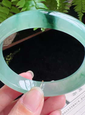 55圈口缅甸天然A货老坑种玉镯平洲翡翠手镯精选编号048D0310E