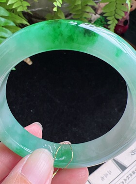 53圈口缅甸天然A货老坑种玉镯平洲翡翠手镯精选编号046D0420E