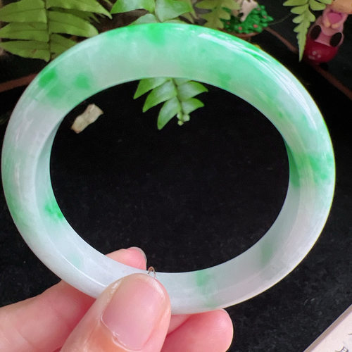 52圈口缅甸天然A货老坑种玉镯平洲翡翠手镯精选编号099D0327E