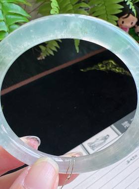 圆条53圈口缅甸天然A货老坑种玉镯平洲翡翠手镯精选编号048D0313E