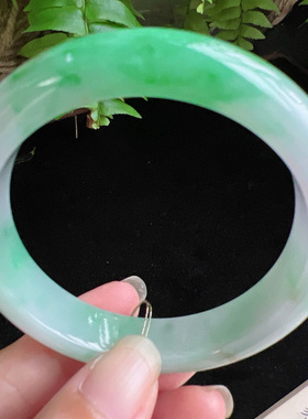 54圈口缅甸天然A货老坑种玉镯平洲翡翠手镯精选编号048D0329E