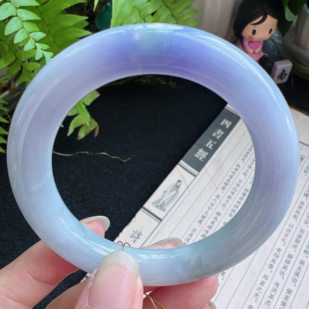 圆条53圈口缅甸天然A货老坑种翡翠手镯玉镯子平洲翡翠手镯精选