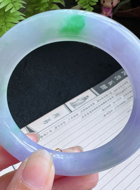 圆条57圈口缅甸天然A货老坑种翡翠手镯玉镯子平洲直供001D0206