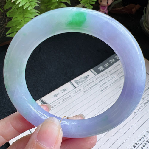 圆条57圈口缅甸天然A货老坑种翡翠手镯玉镯子平洲直供001D0206