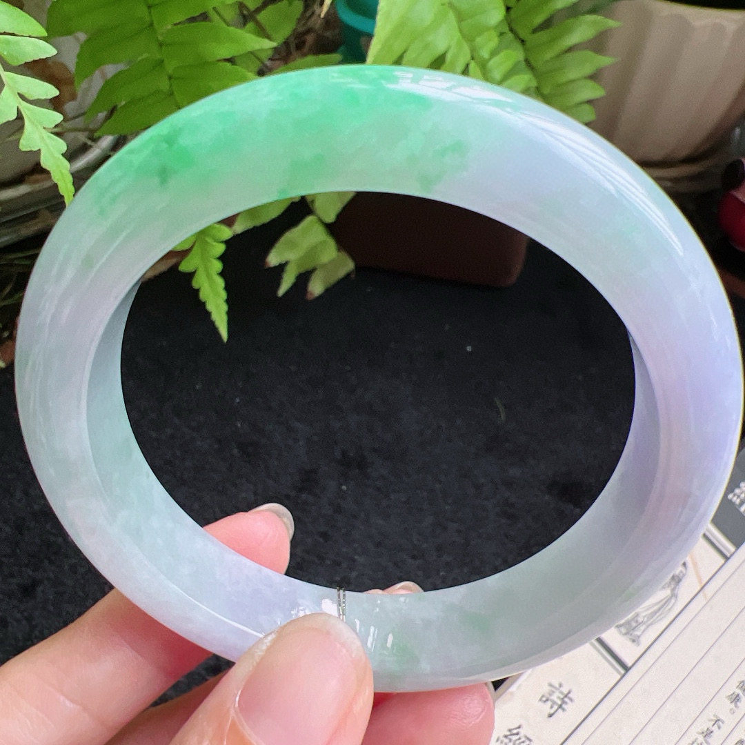 58圈口缅甸天然A货老坑种翡翠手镯玉镯子平洲翡翠手镯精选