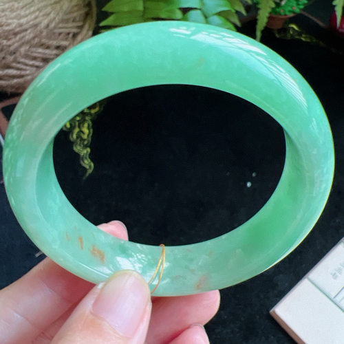 54圈口缅甸天然A货老坑种玉镯平洲翡翠手镯精选编号062D0408E