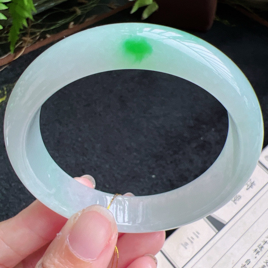 57圈口缅甸天然A货老坑种翡翠手镯玉镯子平洲翡翠手镯精选