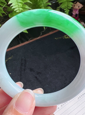 圆条54圈口缅甸天然A货老坑种翡翠手镯玉镯子平洲直供077D0130E