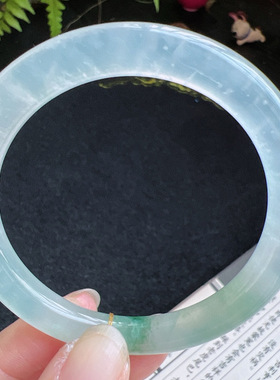 圆条54圈口缅甸天然A货老坑种翡翠手镯玉镯子平洲直供099D0128