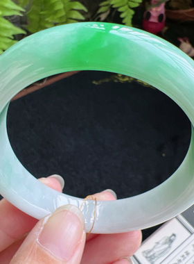 正圈54圈口缅甸天然A货老坑种翡翠手镯玉镯子平洲直供086D0128