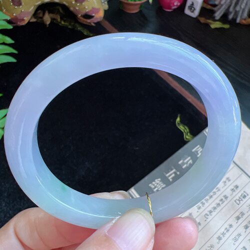 贵妃53圈口缅甸天然A货老坑种玉镯平洲翡翠手镯精选编号047D1007E