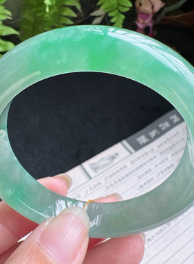 52圈口缅甸天然A货老坑种翡翠手镯玉镯子平洲直供001D0209