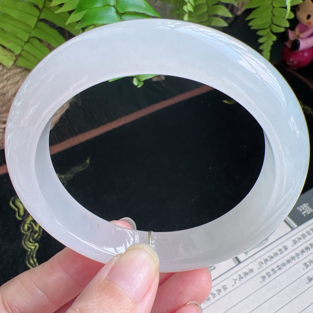 58圈口缅甸天然A货老坑种玉镯平洲翡翠手镯精选编号051D0314