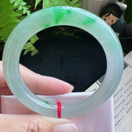 圆条50圈口缅甸天然A货老坑种翡翠手镯玉镯子平洲翡翠手镯精选