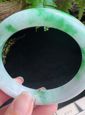 58圈口缅甸天然A货老坑种玉镯平洲翡翠手镯精选编号049D0326