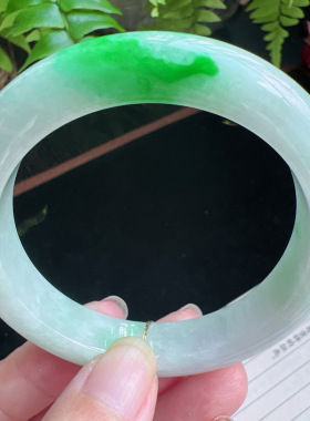 55圈口缅甸天然A货老坑种玉镯平洲翡翠手镯精选编号051D0314