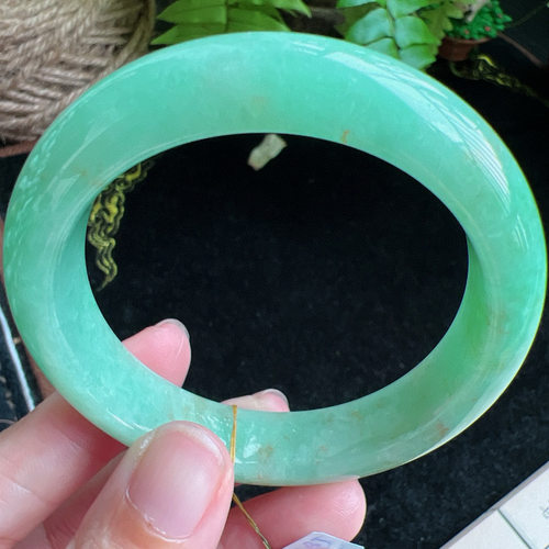 54圈口缅甸天然A货老坑种玉镯平洲翡翠手镯精选编号062D0411E