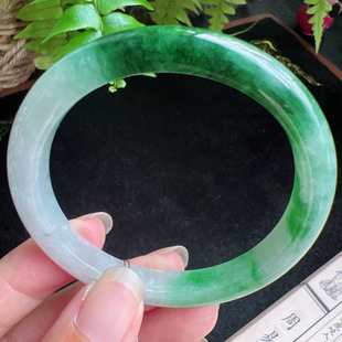 贵妃53圈口缅甸天然A货老坑种玉镯平洲翡翠手镯精选编号062D0330E