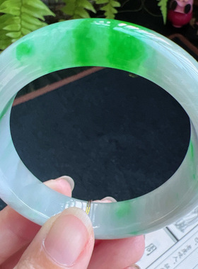 54圈口缅甸天然A货老坑种翡翠手镯玉镯子平洲直供098D0131