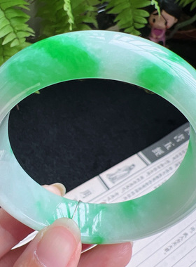 60圈口缅甸天然A货老坑种翡翠手镯玉镯子平洲直供001D0209