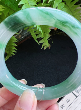 圆条60圈口缅甸天然A货老坑种翡翠手镯玉镯子平洲翡翠手镯精选Hot