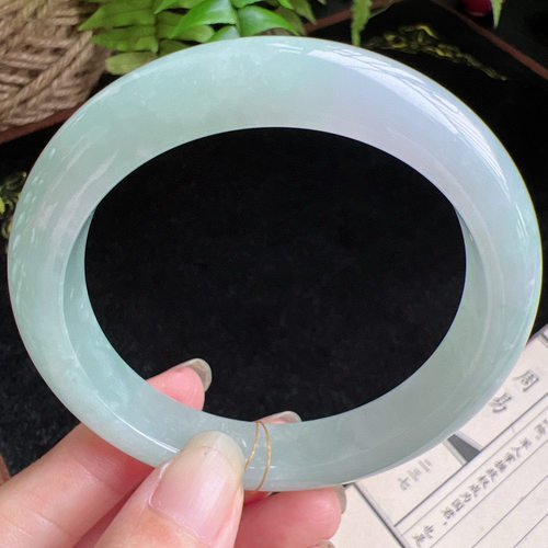 58圈口缅甸天然A货老坑种玉镯平洲翡翠手镯精选编号086D0327