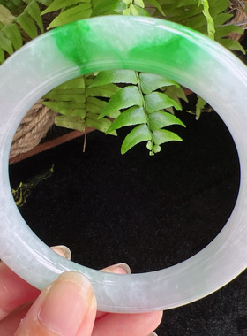 圆条60圈口缅甸天然A货老坑种玉镯平洲翡翠手镯精选编号099D0322E