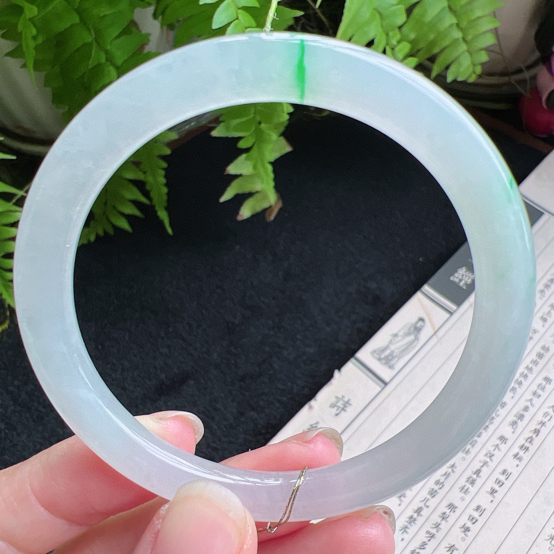 圆条53圈口缅甸天然A货老坑种翡翠手镯玉镯子平洲翡翠手镯精选