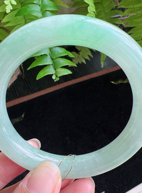 圆条54圈口缅甸天然A货老坑种平洲翡翠手镯精选编号051D0317E