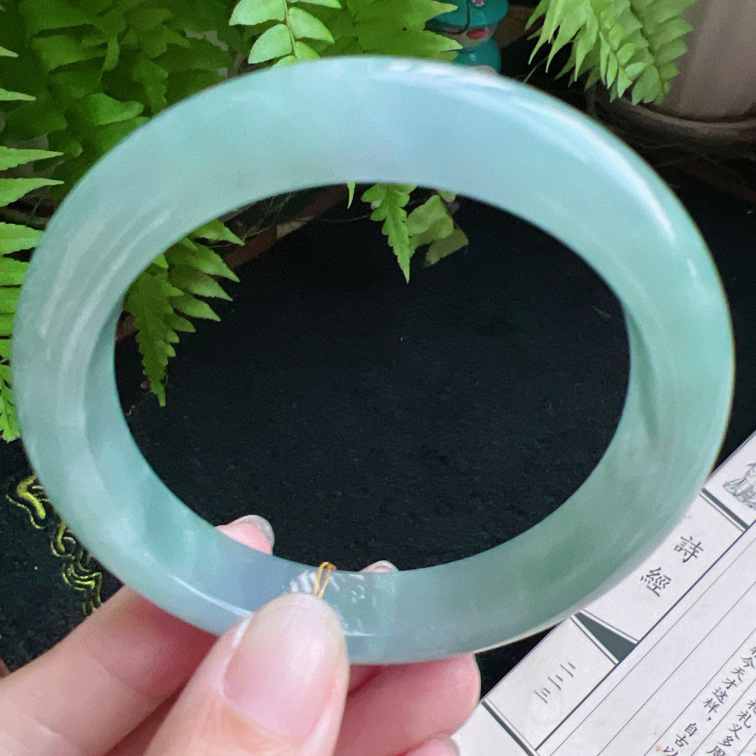 57圈口缅甸天然A货老坑种翡翠手镯玉镯子平洲翡翠手镯精选