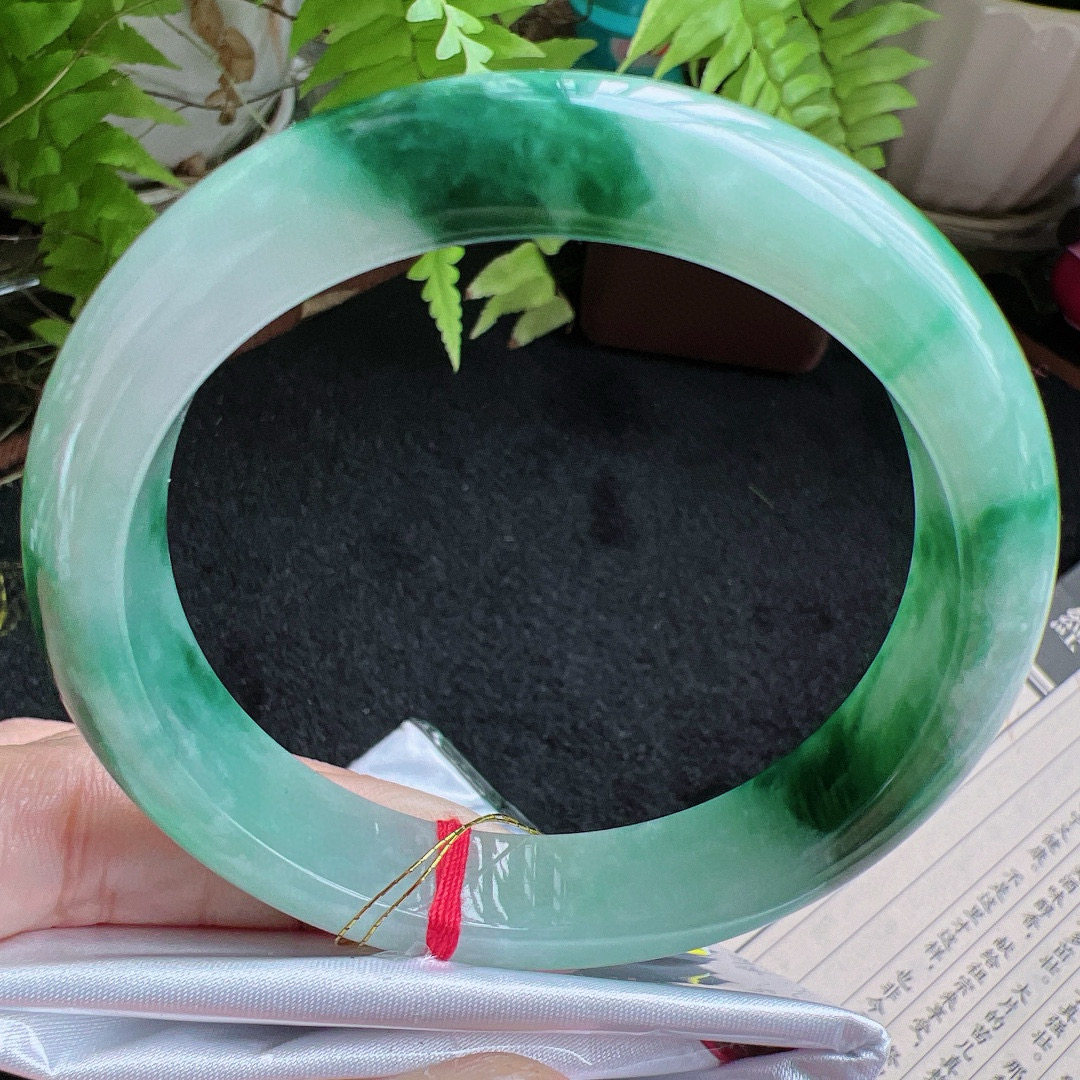 58圈口缅甸天然A货老坑种翡翠手镯玉镯子平洲翡翠手镯精选