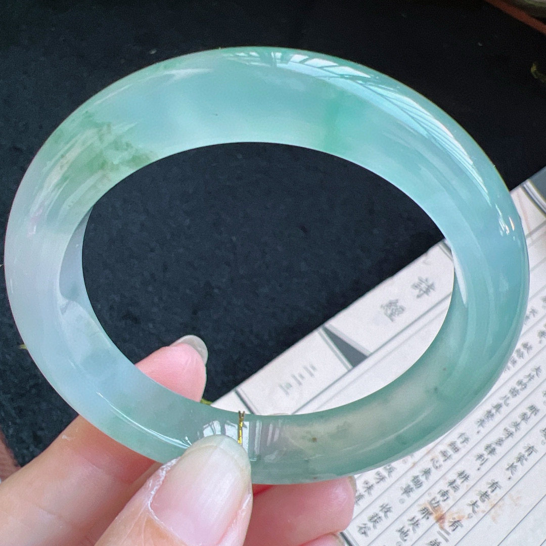 52圈口缅甸天然A货老坑种翡翠手镯玉镯子平洲翡翠手镯精选