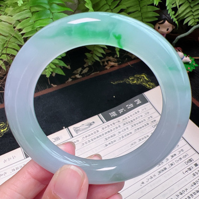 圆条56圈口缅甸天然A货老坑种平洲直供平洲翡翠手镯精选099D0303